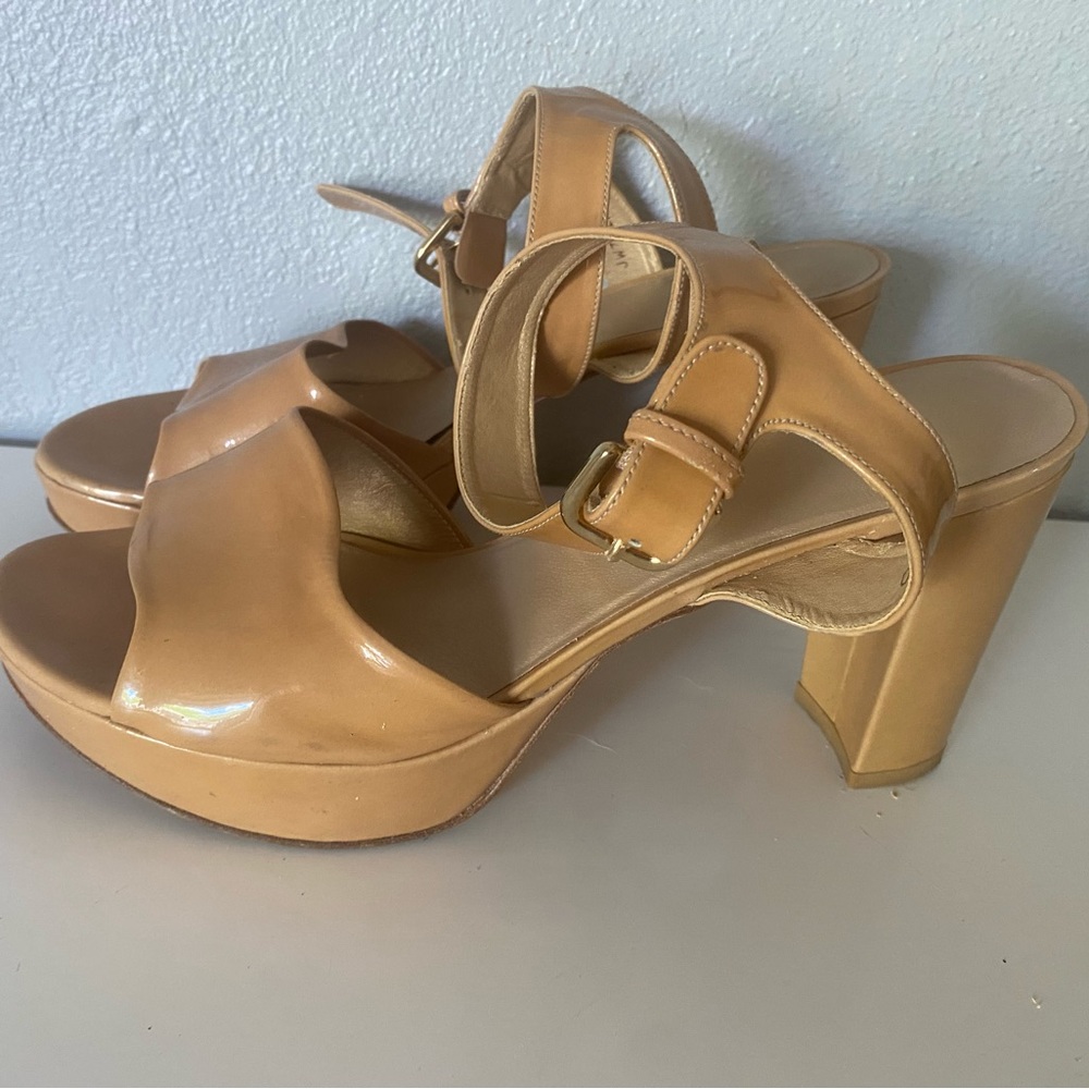 Tan Stuart Weitzman platform heels
